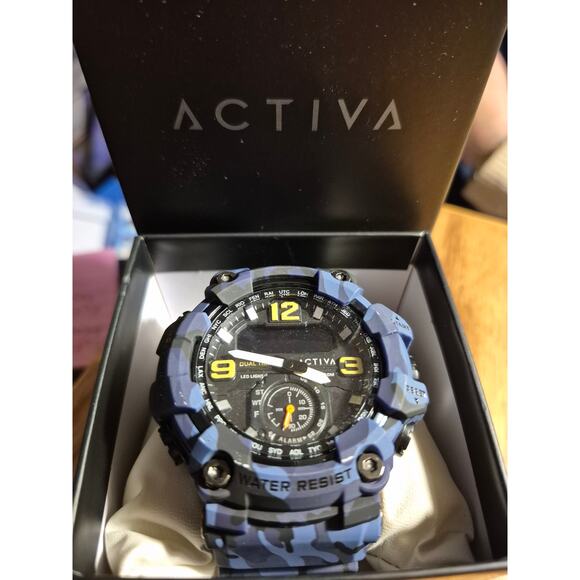 Activa x Invicta Men's Watch Black Ops Digital 56mm Blue Camouflage - Picture 1 of 3